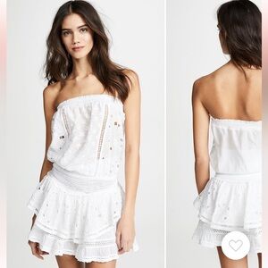 Ramy Brook Maia embroidered white two piece matching set (both size Small)